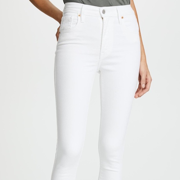 White Levi’s Mile High Super Skinny Jeans - Picture 5 of 11
